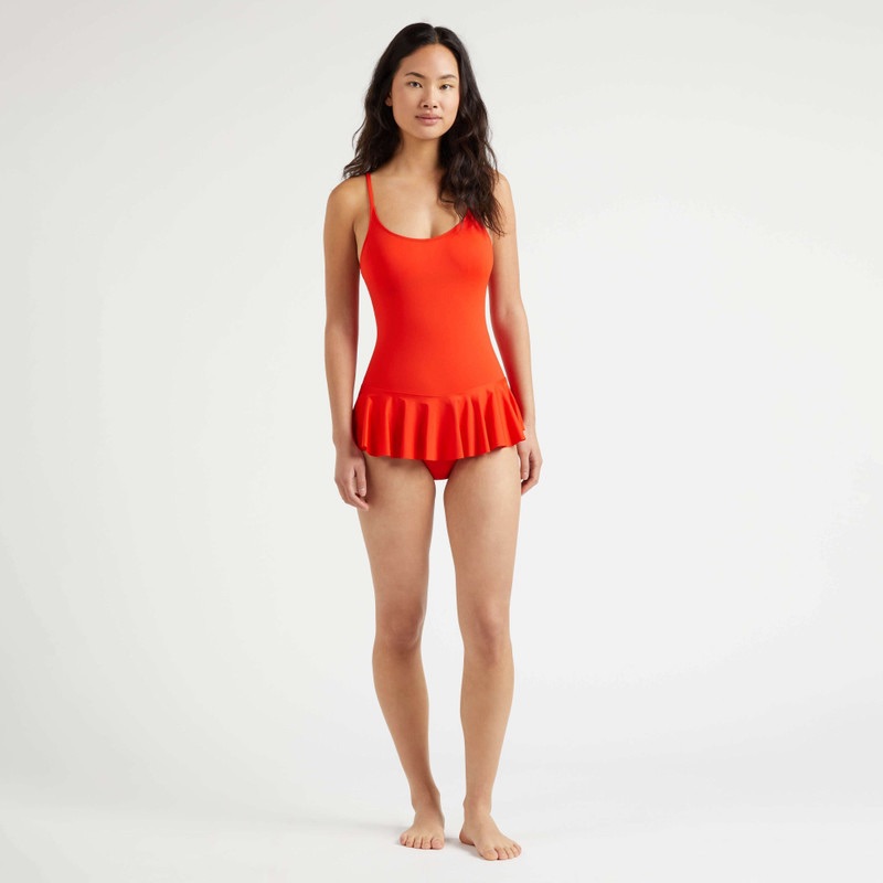 Vilebrequin Bright Red One-Piece Swimsuit With Frill